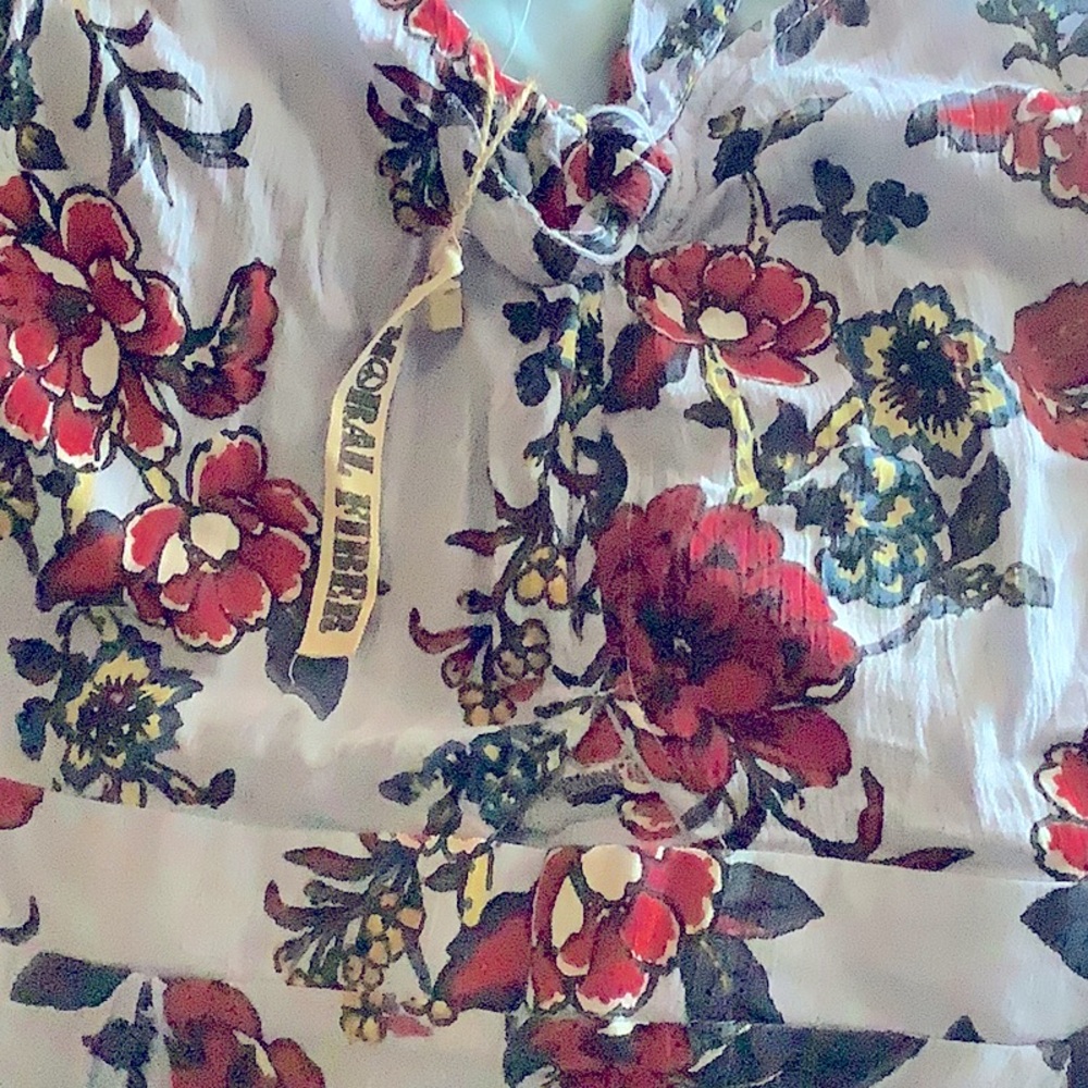 🆕🌺 MORAL FIBER Floral Jumper w/ Cut Out under Chest Tie Bodice NWT Medium